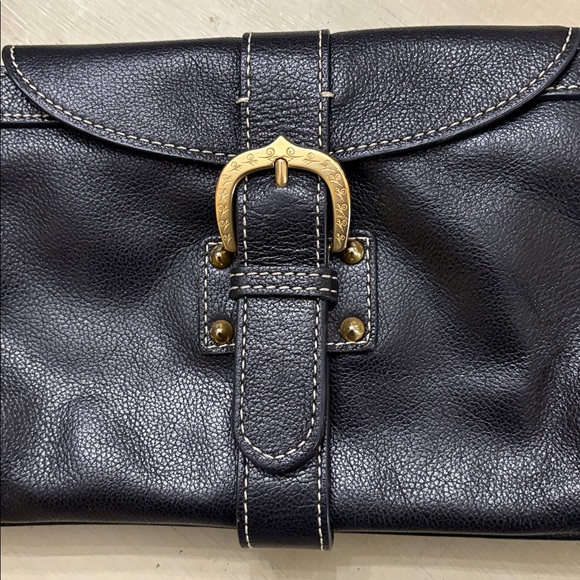 Black Leather Dooney and Bourke Shoulder Bag - Picture 3 of 9